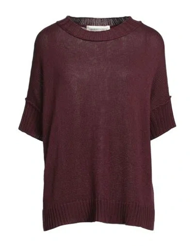 Lamberto Losani Woman Sweater Deep Purple Size Onesize Silk, Cashmere