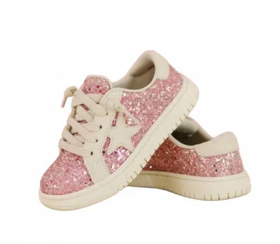 L'amour Kid's Glitter Low-top Sneakers In Pink