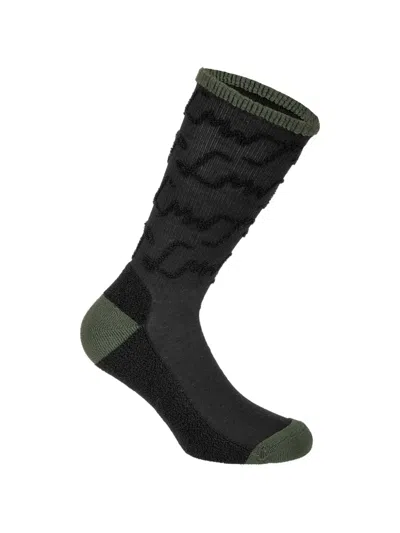 Lamunt Patterned-knit Ribbed-trim Socks In Black