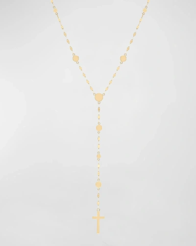 Lana 14k Yellow Gold Disc Chain Lariat Crossary Necklace, 18"
