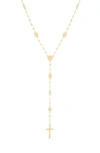 Lana Cross Disc Lariat Necklace In Gold
