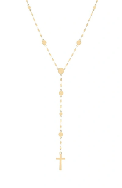 Lana Cross Disc Lariat Necklace In Gold