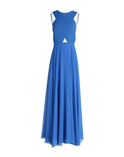 Lanacaprina Woman Maxi Dress Blue Size 12 Polyester