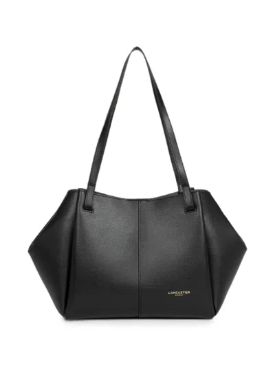 Lancaster Large Grained-texture Logo-print Tote Bag In Black