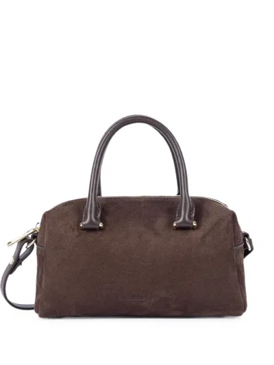 Lancaster Suede Leather Shoulder Bag In Brown