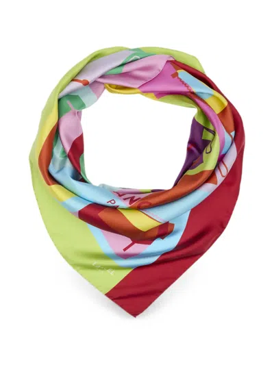 Lancel Graphic-print Silk Scarf In Multi