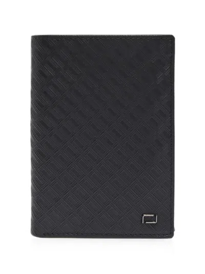 Lancel Leon Monogram-embossed Leather Wallet In Black