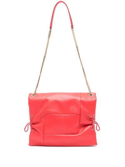 Lancel Medium Billie Leather Bag In Red