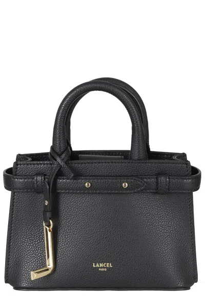 Lancel Mini Structured Tote Bag In Grained Cowhide Leather In Black
