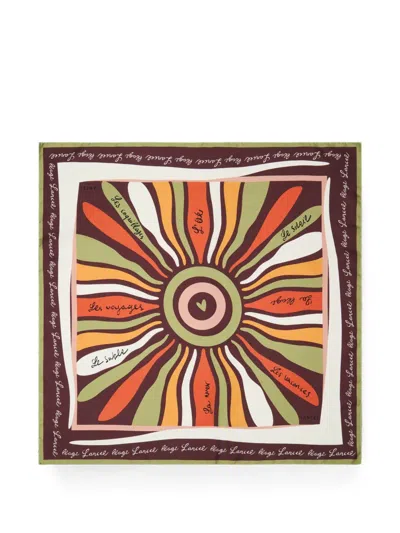 Lancel Printed Silk Scarf In Multi