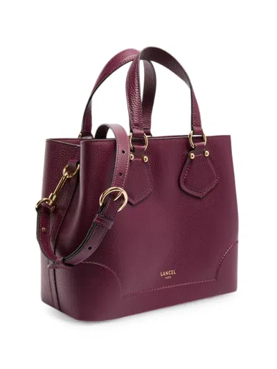 Lancel Small Neo Izy Grained-leather Tote Bag In Purple