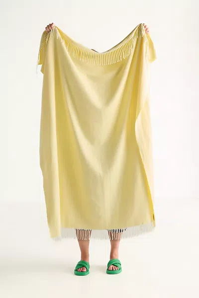 Lands Downunder Solid Herringbone Throw Blanket In Gold