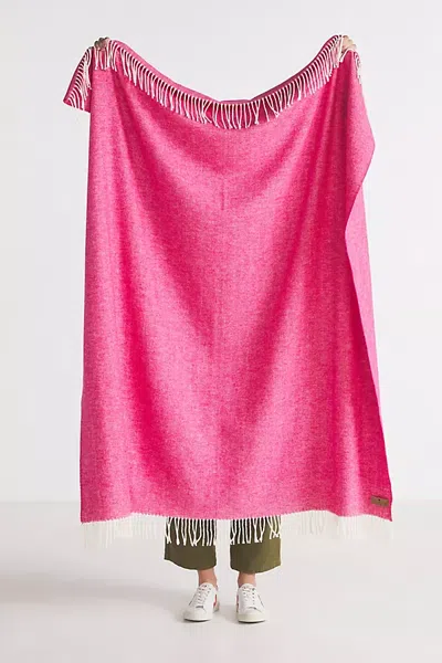 Lands Downunder Solid Herringbone Throw Blanket In Pink