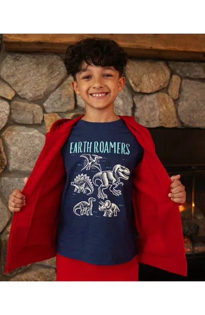 Lands' End Kids'  Boys Long Sleeve Graphic Tee In Multi