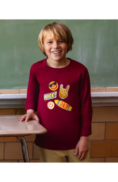 Lands' End Kids'  Boys Long Sleeve Graphic Tee In Brown