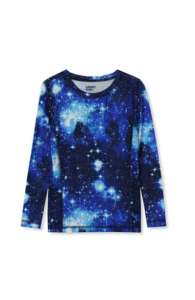 Lands' End Kids'  Boys Thermal Base Layer Long Underwear Thermaskin Crew Neck Shirt In Multi