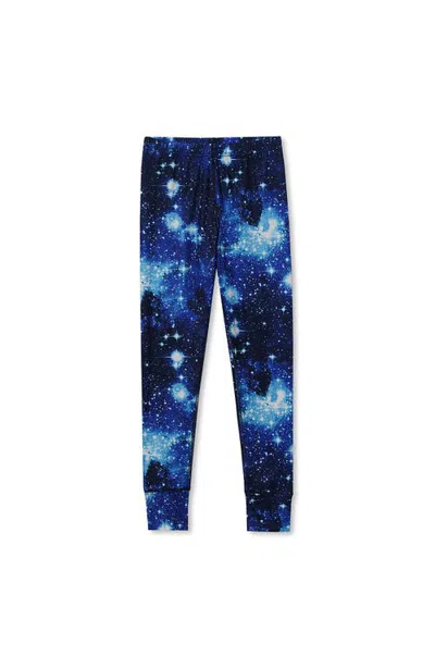 Lands' End Kids'  Boys Thermal Base Layer Long Underwear Thermaskin Pants In Blue