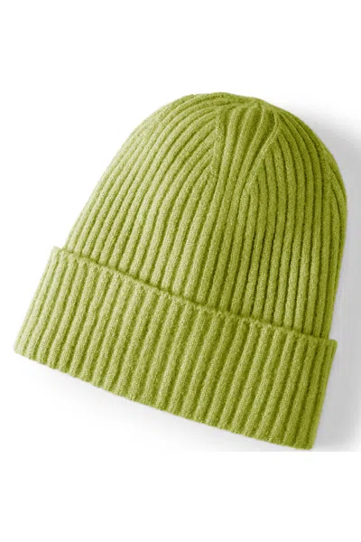 Lands' End Cashtouch Slouchy Winter Beanie In Green