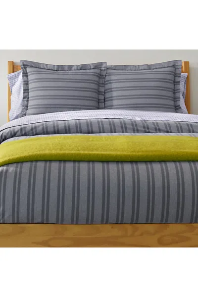 Lands' End Comfy Super Soft Cotton Flannel Plaid Pillow Sham - 5oz In Gray