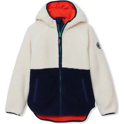 Lands' End Kids Colorblock High Pile Jacket In Neutral