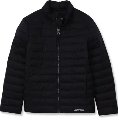 Lands' End Kids Featherfree Insulated Packable Jacket In Black