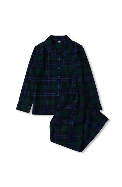 Lands' End Kids Flannel 2 Piece Pajama Set In Blue