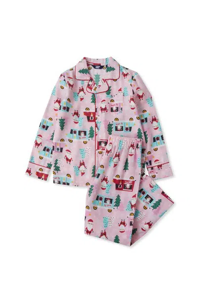 Lands' End Kids Flannel 2 Piece Pajama Set In Pink