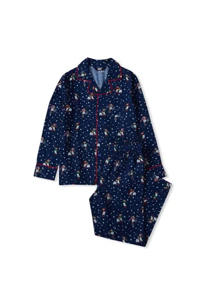 Lands' End Kids Flannel 2 Piece Pajama Set In Blue