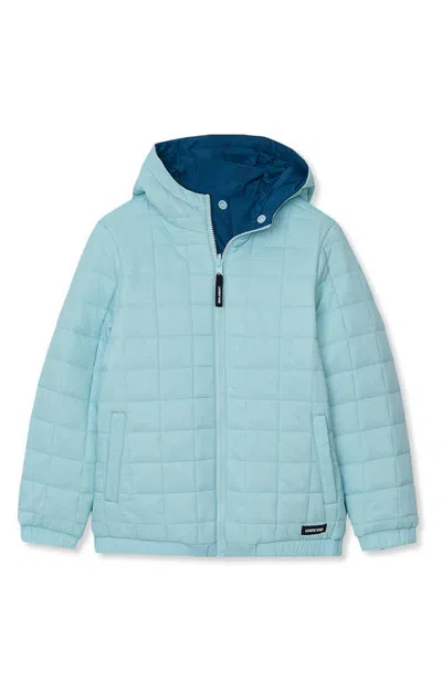 Lands' End Kids Quilted Reversible Water Resistant Jacket In Blue