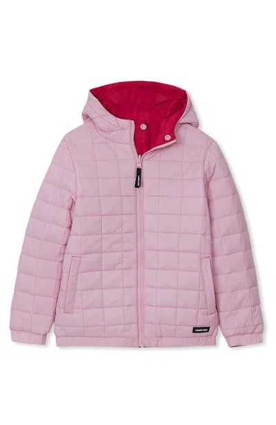 Lands' End Kids Quilted Reversible Water Resistant Jacket In Pink