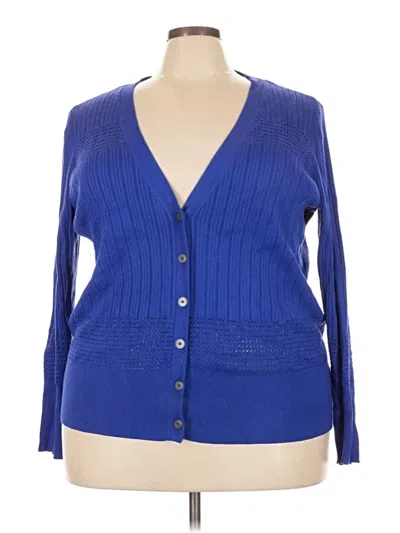 Pre-owned Lane Bryant Cardigan Sweater In Blue