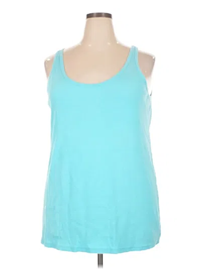 Pre-owned Lane Bryant Tank Top Teal Halter Neckline Tops