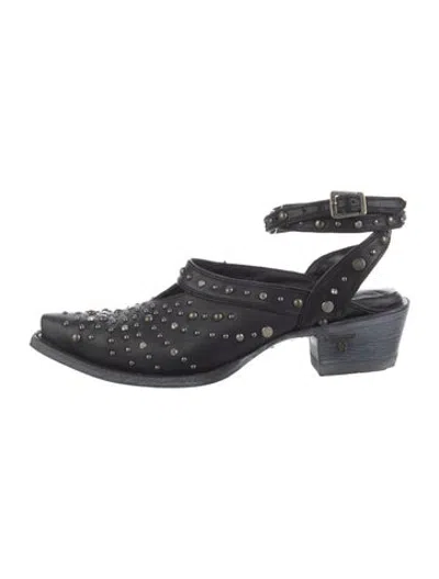 Pre-owned Lane Leather Crystal Embellishments Pumps In Blue