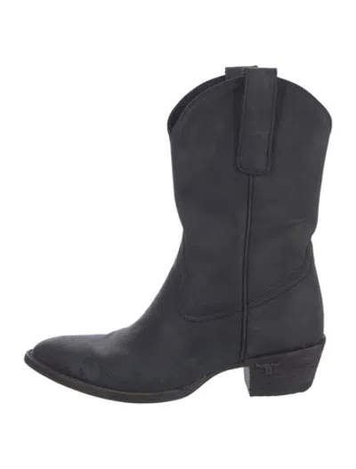 Pre-owned Lane Leather Western Boots In Blue