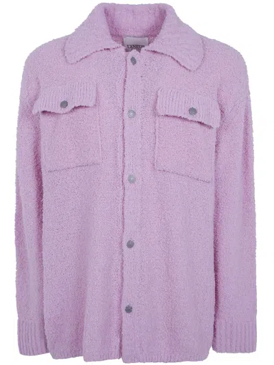 Laneus Knitte Overshirt Boxy Fit Man In Pink