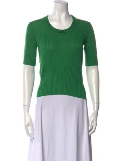 Pre-owned Lanvin Acetate Crew Neck Sweater In Green