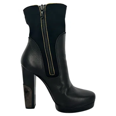 Pre-owned Lanvin Ankle Boots In Black Leather