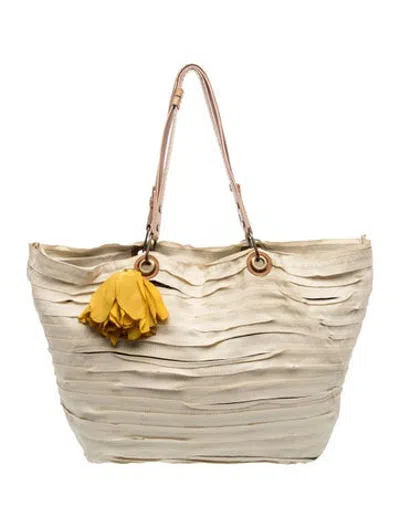 Pre-owned Lanvin Canvas Tote In Neutrals