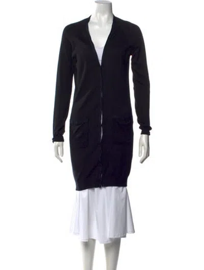 Pre-owned Lanvin Cashmere V-neck Sweater In Black
