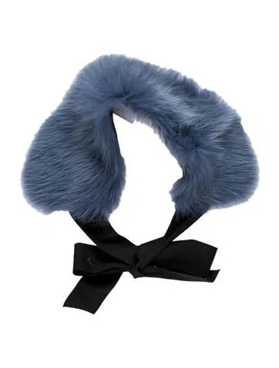 Pre-owned Lanvin Fur Scarf In Black/blue