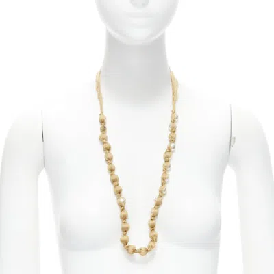 Pre-owned Lanvin Gold Silk Ribbon Necklace In Silver