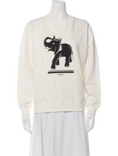 Pre-owned Lanvin Graphic Print Crew Neck Sweatshirt In Neutrals