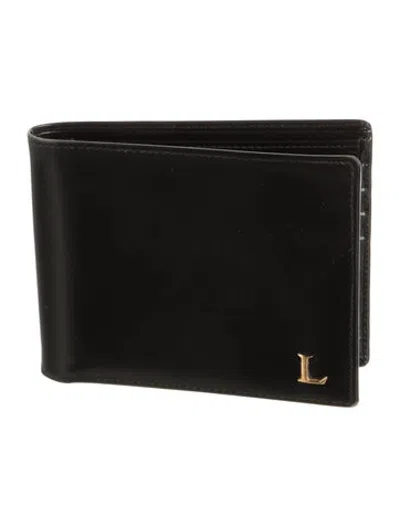 Pre-owned Lanvin Leather Bifold Wallet In Black