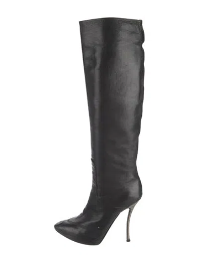 Pre-owned Lanvin Leather Boots In Black