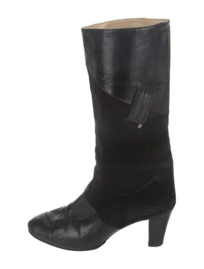 Pre-owned Lanvin Leather Boots In Black