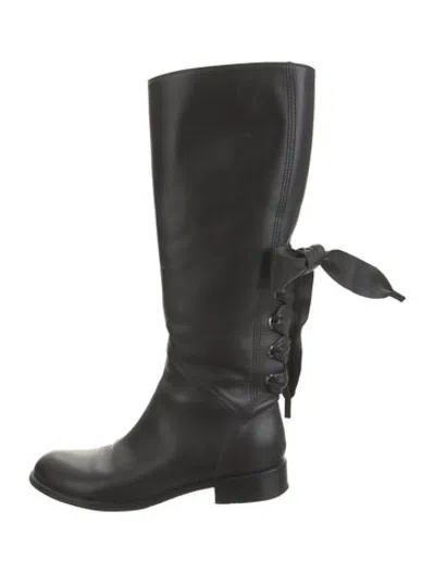 Pre-owned Lanvin Leather Boots In Black