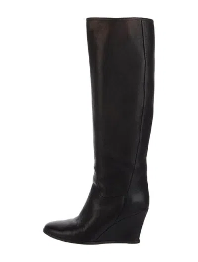 Pre-owned Lanvin Leather Boots In Black