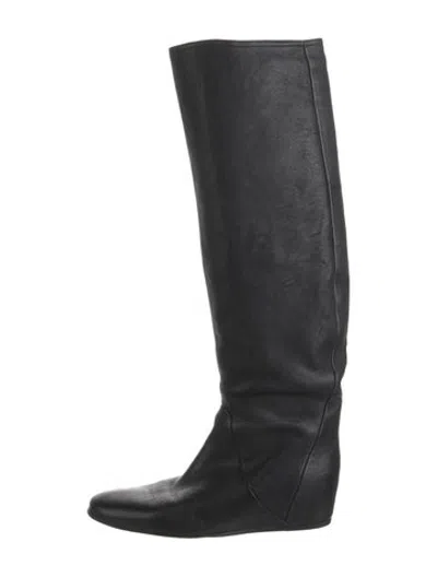 Pre-owned Lanvin Leather Boots In Black