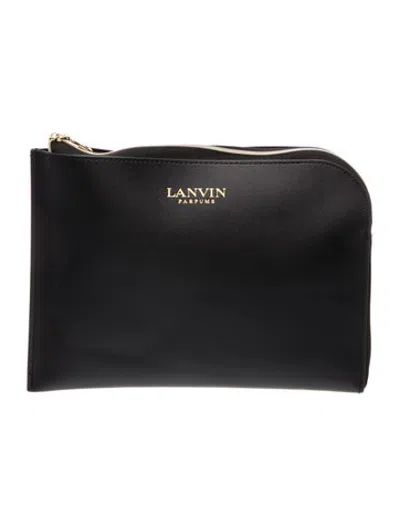 Pre-owned Lanvin Leather Clutch In Black