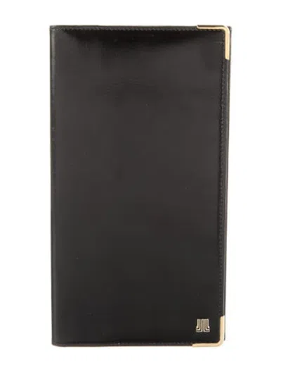 Pre-owned Lanvin Leather Continental Wallet In Black